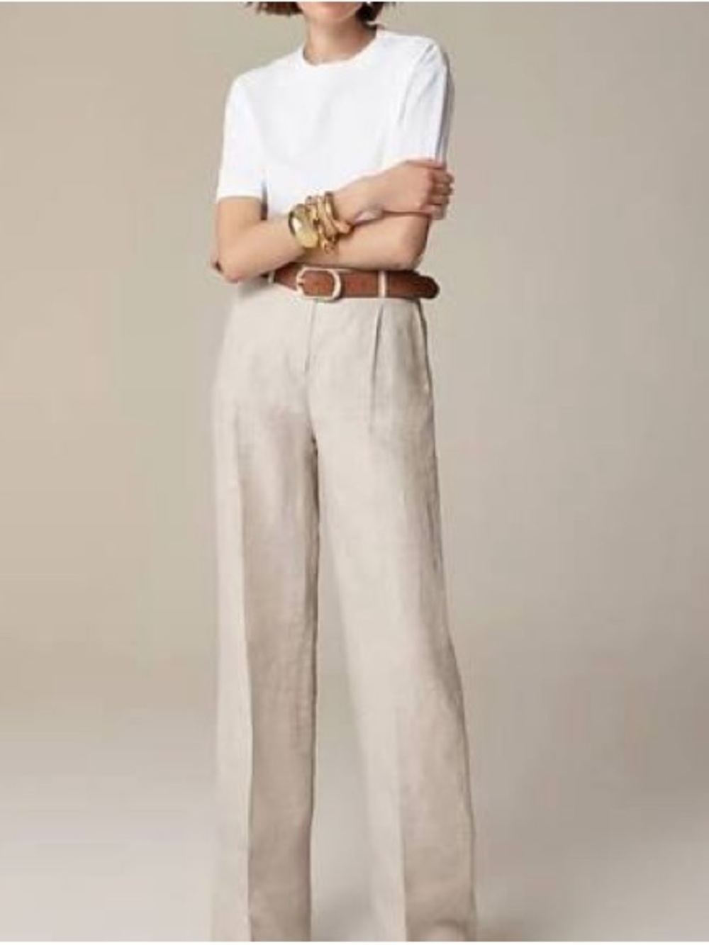 J. Crew Wide-Leg Linen Pants